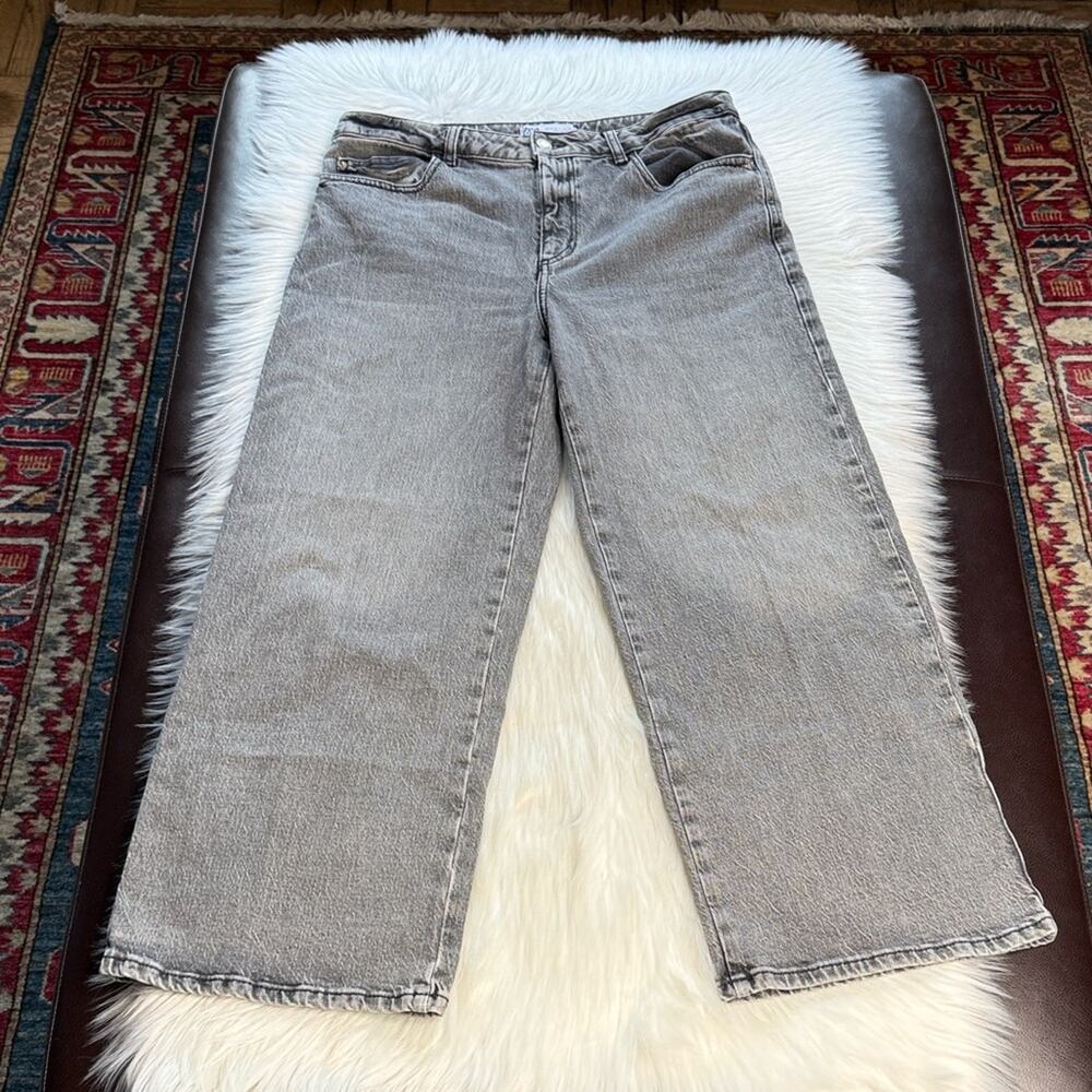 Zara Gray Wide Leg High Rise Jeans - Picture 2 of 7
